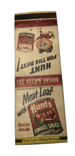 1940s era Matchbook Cover - Hunts Tomato Sauce - Hunt for the Best picture