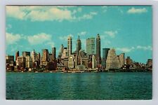 New York City NY, Lower Manhattan Skyline, Advertisement, Vintage Postcard picture