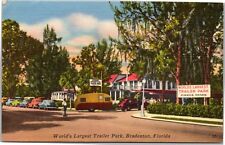 World's Largest Trailer Park Posted Bradenton FL 1951 Defense Bond Slogan Cancel picture