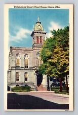Lisbon OH-Ohio, Columbiana County Court House, Antique Vintage Souvenir Postcard picture