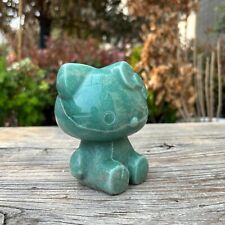 2.4LB 4''Natural Green Aventurine Hello kitty Crystal Figurine Carving Healing picture