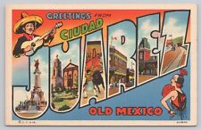 Ciudad Juarez Chihuahua Old Mexico, Large Letter Greetings, Vintage Postcard picture