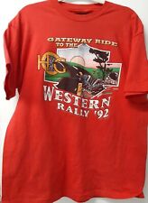  Harley Davidson  1992 Red Shirt Gateway Ride To The Western Rally Size L #1517 picture