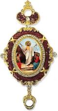 Resurrection of Christ Easter Icon in Crown Topped Enameled Frame 5 3/4 Inch picture