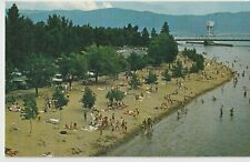 Birdseye of Beach Kelowna BC Okanagan c1973 Vintage Postcard picture