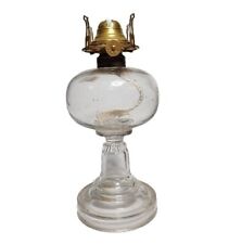 Antique Vtg Oil Lamp  B&P Burner Clear Glass Night Light Cottagecore Fairycore picture