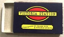 Vintage Empty Matchbook Box Cover - Victoria Station Restaurant    I picture