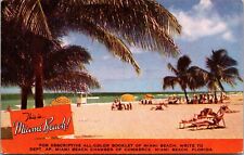 Postcard Write to The Chamber of Commerce For Miami Beach, Florida for Booklet picture