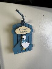 Vintage Kristen’s Kitchen Blue Wood & White Goose RUSS Refrigerator Magnet Duck picture
