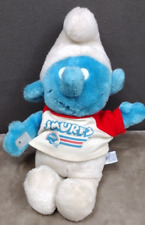 Vintage 1983 Wallace Berrie Peyo Smurfs Plush Doll in football shirt picture