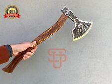 ✅ Genuine New Custom-made Steel axe acid etched design Hard Rosewood handle picture
