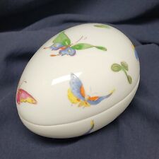 Vtg Limoges Chamart France Porcelain Egg Trinket Box Butterflies Flowers picture