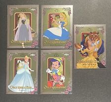 Topps Chrome Disney 100 Once Upon A Time Complete Set Of 5(Lot) Alice, Beast Etc picture