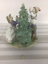 Lladro Merry Christmas - Trimming The Tree, In Original Box Star Broke Off picture