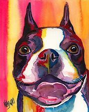 Boston Terrier Art Print from Painting | Home Wall Decor | Gifts, Picture 8x10 picture