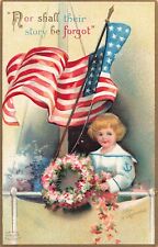 Clapsaddle Patriotic Postcard Memorial Day Sailor Boy Artist Signed c 1908  D4 picture