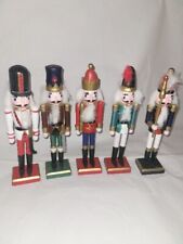 WOODEN NUTCRACKER TIN SOLDIER 10' TALL CHRISTMAS DECOR LOT OF 5 picture