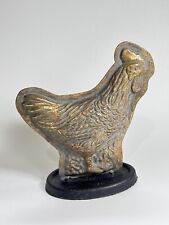 Vintage Pressed Primitive Copper Wash Rooster Chocolate Mold Figurine 7