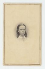 Antique CDV Circa 1860s Beautiful Young Woman Long Curls Davis & Co. Boston, MA picture