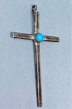 Vintage Navajo Sterling Silver  & Turquoise Cross Pendant picture
