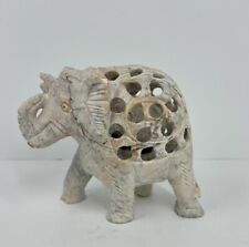 Soap Stone Carved Mom And Baby Elephant Inside 3x3.5 picture