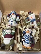 Set of 4 Handcrafted Christmas Ornaments in Decorative Box New Decorations Cute picture