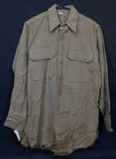 WW2 US Army USAAF Wool Flannel Shirt 'Special' Gas Flap OD 1943 Date 14 1/2 x 32 picture