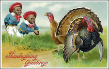 Vintage Postcard REPRODUCTION Thanksgiving Turkey African American Blacks - NEW picture