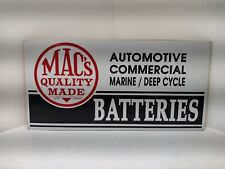 Vintage Original Mac's Auto Marine Advertising Vinyl/Wood Sign Display Battery picture
