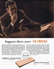 1942 Vintage LA MONTE SAFTEY PAPER 11X15 AD Printing, Publishing, Nutley NJ picture