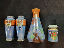 4 Pcs. Japanese Opalwate Salt & Peppers And Vase picture