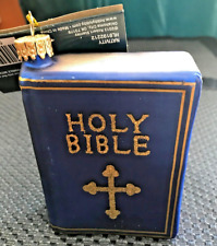 ROBERT STANLEY HOLY BIBLE CHRISTMAS ORNAMENT, BLUE, GOLD TRIM, NEW WITH TAG picture