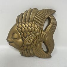Vintage Chalkware MCM Retro Gold Fish Wall Plaque Mid Century picture