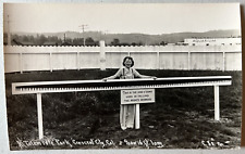 1930's RPPC Postcard Crescent City, CA, 16 Ft. Saw, Aquarium Background, No Comp picture