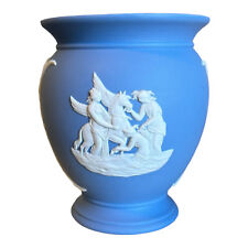 Wedgewood Blue Jasperware Small Vase 3.75 Inches Made In England picture