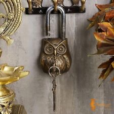 Owl Design Golden Functional Brass Lock with 2 Keys (Golden) for Home picture