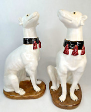 Pair of Ceramic Mid-century Hollywood Regency Italian Greyhound Statues 14