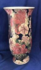 Vintage Chinese Porcelain Vase Beautiful Floral Pattern Vibrant Colors picture
