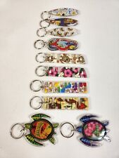 Hawaii Key Chains Double Sided Lot of 8 Surfboards Turtles Flip Flops Aloha picture