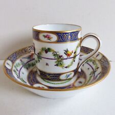 SUPERB FRENCH LIMOGES HANPAINTED & GOLD PORCELAIN CUP & SAUCER w. BIRDS (#1) picture