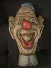 Large Vintage Ceramic Hand Painted Happy Clown Face Wall Mount/hanging picture