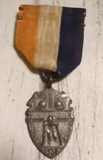 Rare 1930 Sunday World P.S.A.L. New York Sterling Silver Running Shield Medal picture