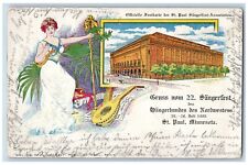 St. Paul Minnesota Postcard Cruss Vom Sangerfest Exterior 1906 Vintage Antique picture