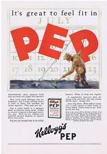 1927 Kellogg's PEP Fisherman Fishing Print Ad picture