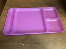 Vintage Tupperware Divided Lunch Tray Pink Retro Camping TV Picnic Tray picture