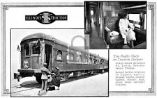Illinois Traction System Sleeper Car Springfield Peoria IL Reprint Postcard picture
