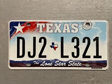 VINTAGE TEXAS LICENSE PLATE THE LONE STAR STATE RED/WHITE/BLUE DJ2-L321 COOL😎 picture