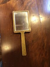 Vintage/Antique Beveled Brass Handheld Beveled Mirror Approx 10