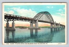 Philadelphia PA-Pennsylvania, Palmyra Bridge, Delaware River, Vintage Postcard picture