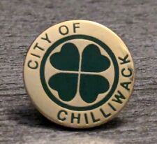 City Of Chilliwack British Columbia BC Canada Green 4-Leag Clover Gold-Tone Pin picture